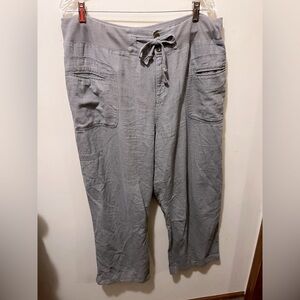Soft‎ Surroundings wide leg linen blend pants gray XL